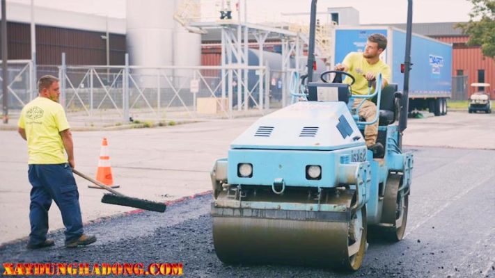 Các bước thi công rải thảm nhựa đường ở thanh trì, hà nội