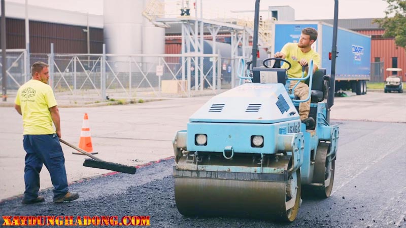 Các bước thi công rải thảm nhựa đường ở thanh trì, hà nội