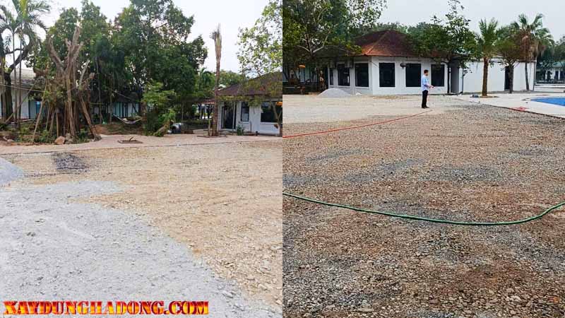 Triển khai thi công: Khảo sát, rải base, lu lèn, nghiệm thu