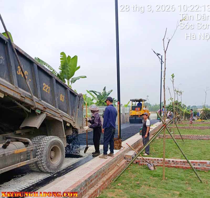 Quy trình thi công thảm bê tông nhựa đường ngõ xóm tại Sóc Sơn
