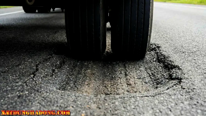 Cách sửa chữa mặt đường bê tông nhựa asphalt nếu bị lún dạng cao su