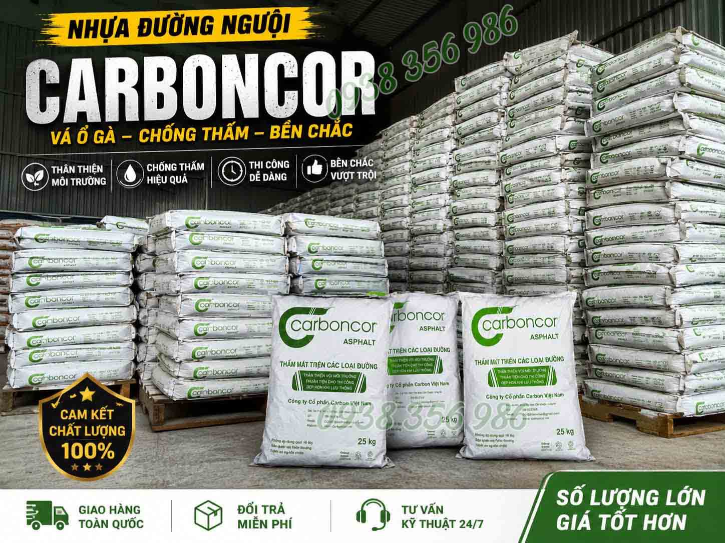 Khi chưa sử dụng, bao vật liệu carboncor asphalt tại miền bắc bảo quản rất dễ