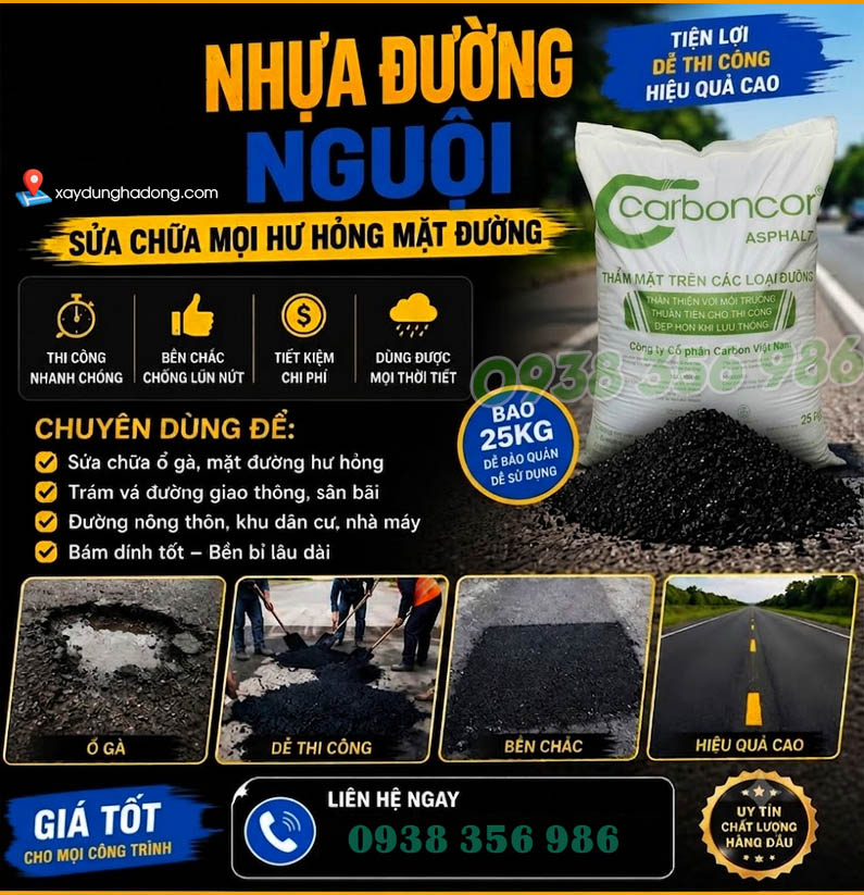 Carboncor Asphalt tại hà nội là Vật liệu vá đường hữu dụng