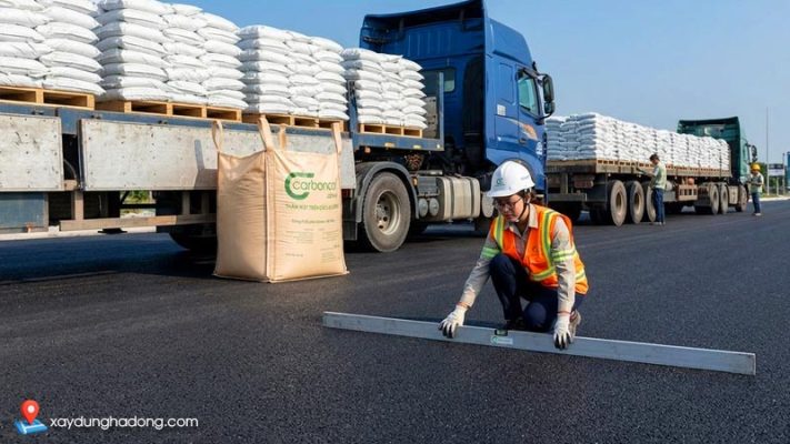 Kết cấu áo đường 2 lớp CA 19 và CA 12.5 (bê tông nhựa nguội trộn sẵn đóng bao)